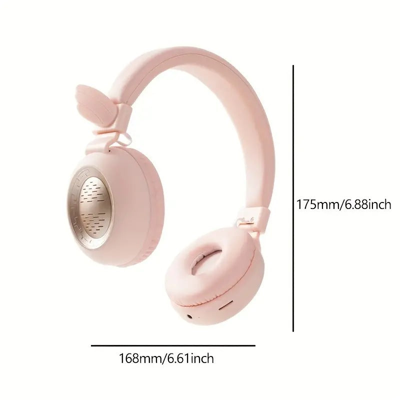 Wireless Bluetooth Headphones with Angel Wings Over Ear Headset