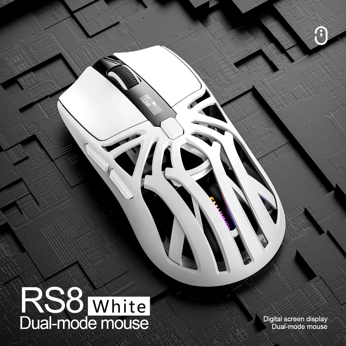 SmaWolf RS8 Knight | Triple-Mode Ultra-Lightweight E-Sports Mouse
