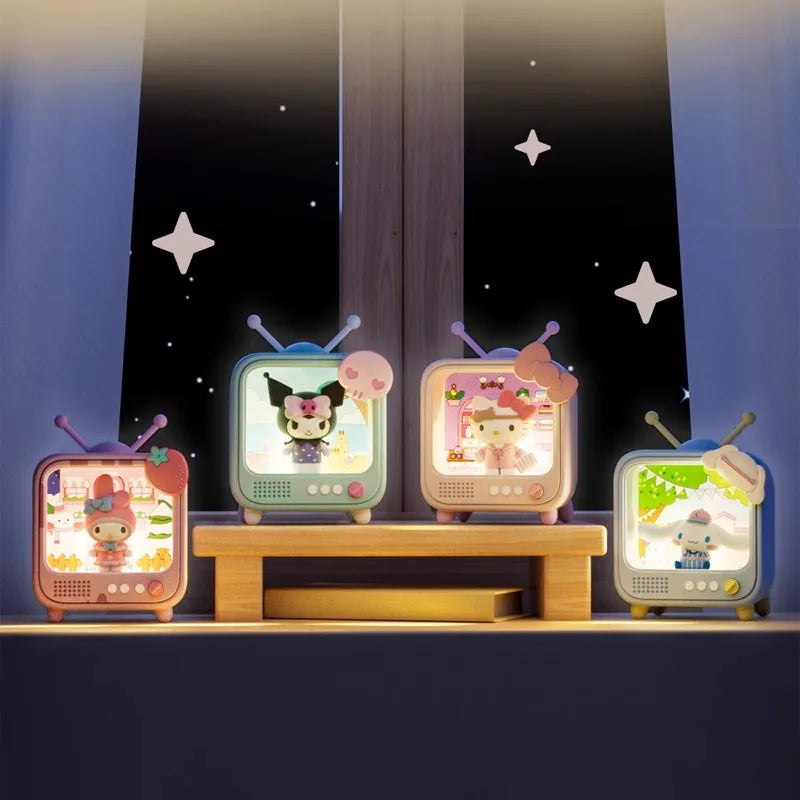 Sanrio TV Night Light Luminous Kawaii Kuromi Cinnamoroll Desktop Ornament Toy