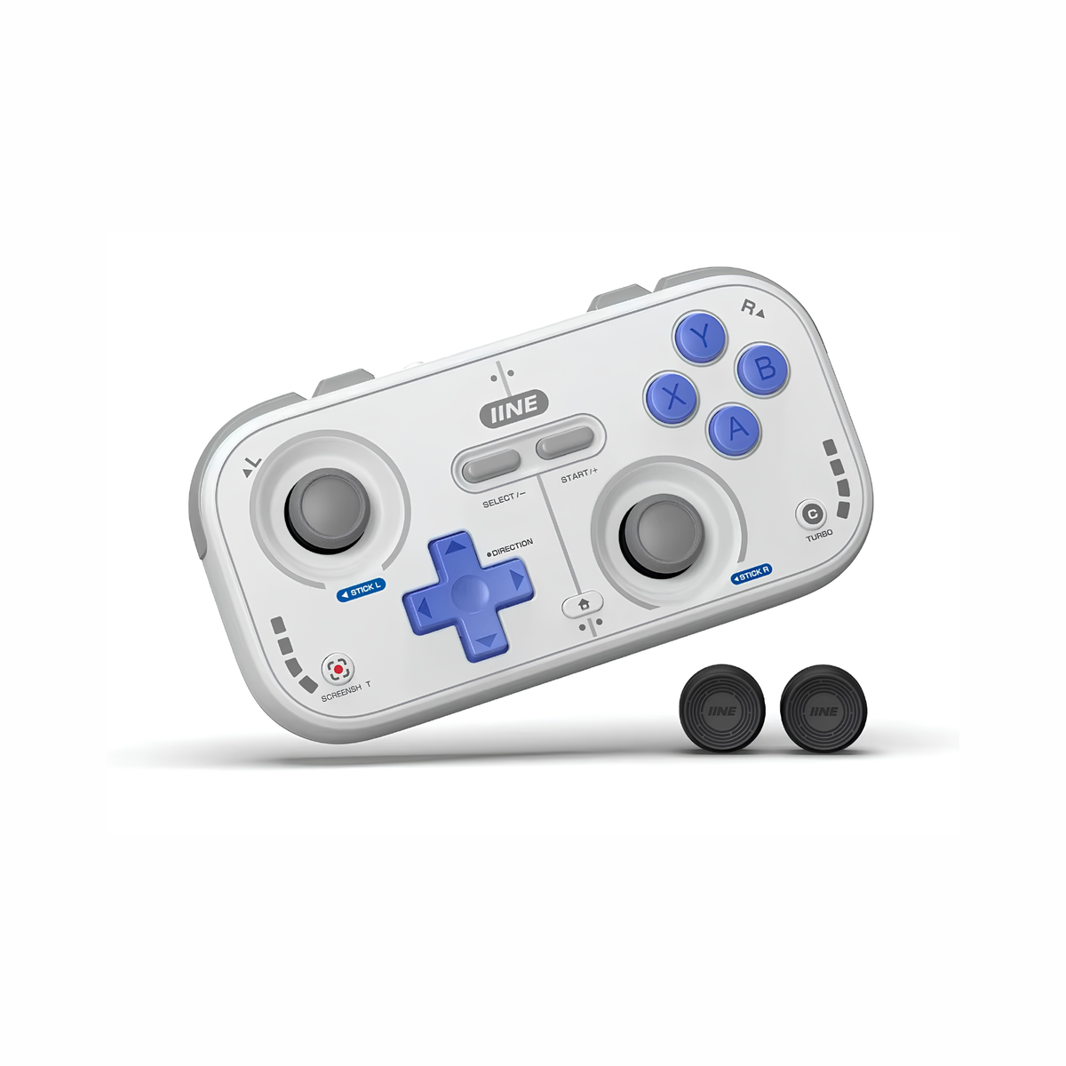 IINE Mini Retro Pocket Controller: Wireless Bluetooth Gamepad with Hall Effect Sticks for PC, Mobile & Switch