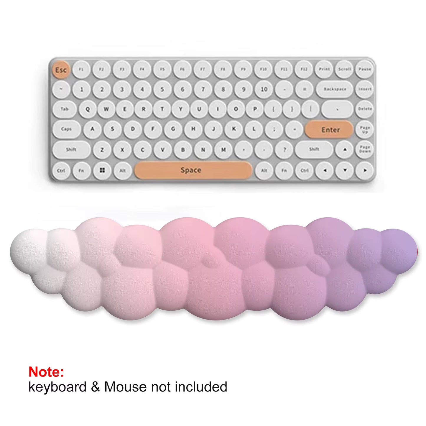 Kawaii Cloud Wrist Rest Mouse Pad Keyboard Set Memory Foam Cute Aesthetic Gamer