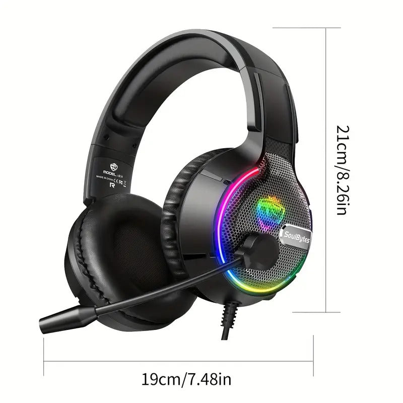 Soulbytes S19 Wired RGB Gaming Headset with Noise Cancelling Mic for PC/PS4/PS5