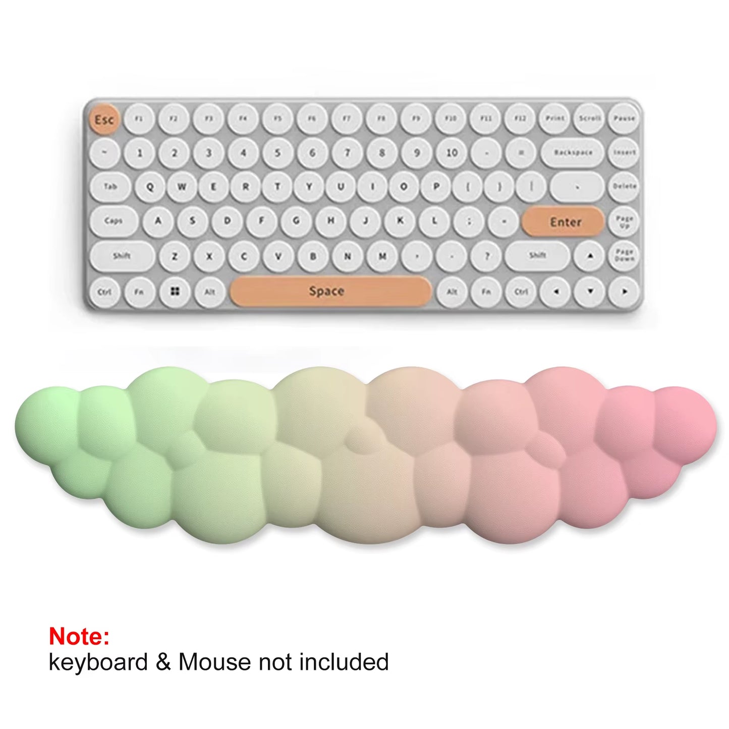 Kawaii Cloud Wrist Rest Mouse Pad Keyboard Set Memory Foam Cute Aesthetic Gamer