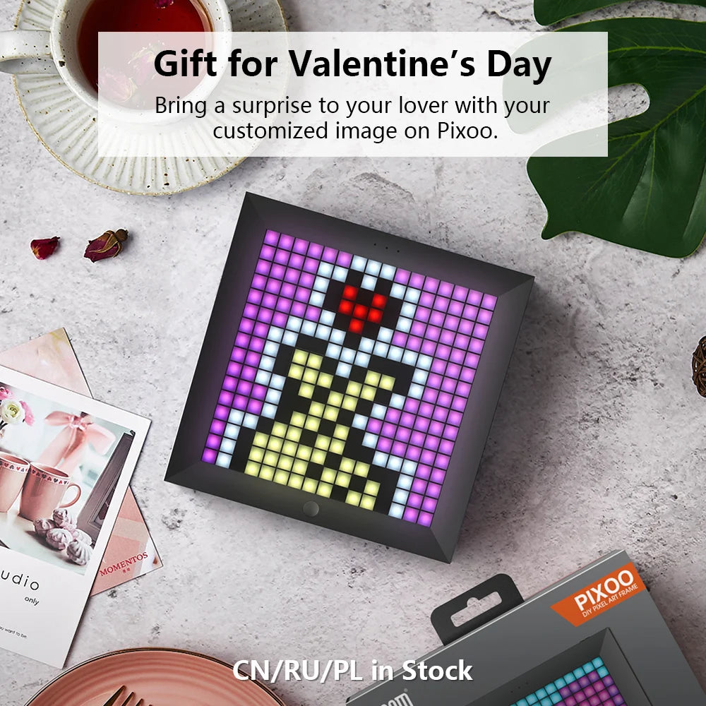 Divoom Pixoo Digital Pixel Art Frame Programmable LED Display Smart Alarm Clock