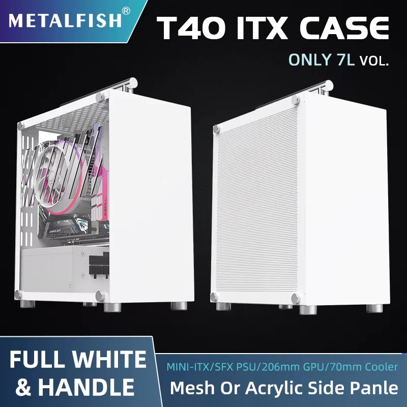 Urban T40 Mini | 7L SFF Portable Gaming PC Chassis Fits SFX PSU & 206mm GPU