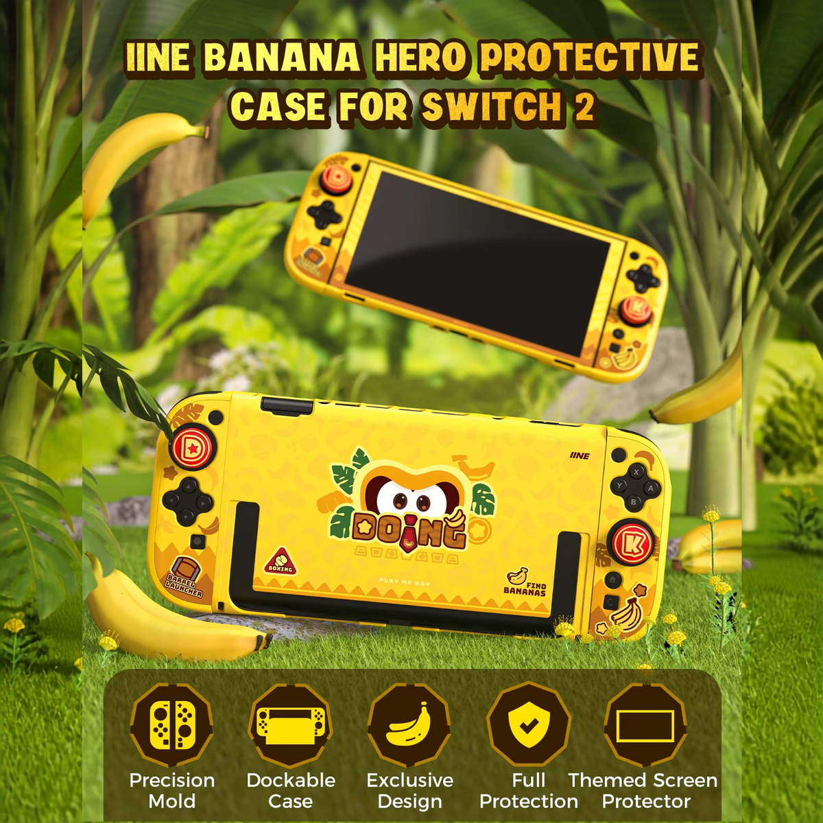 IINE Banana Hero Protection Series – Custom Accessories for Switch 2