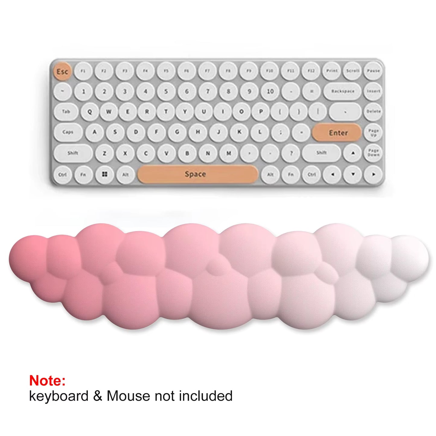Kawaii Cloud Wrist Rest Mouse Pad Keyboard Set Memory Foam Cute Aesthetic Gamer