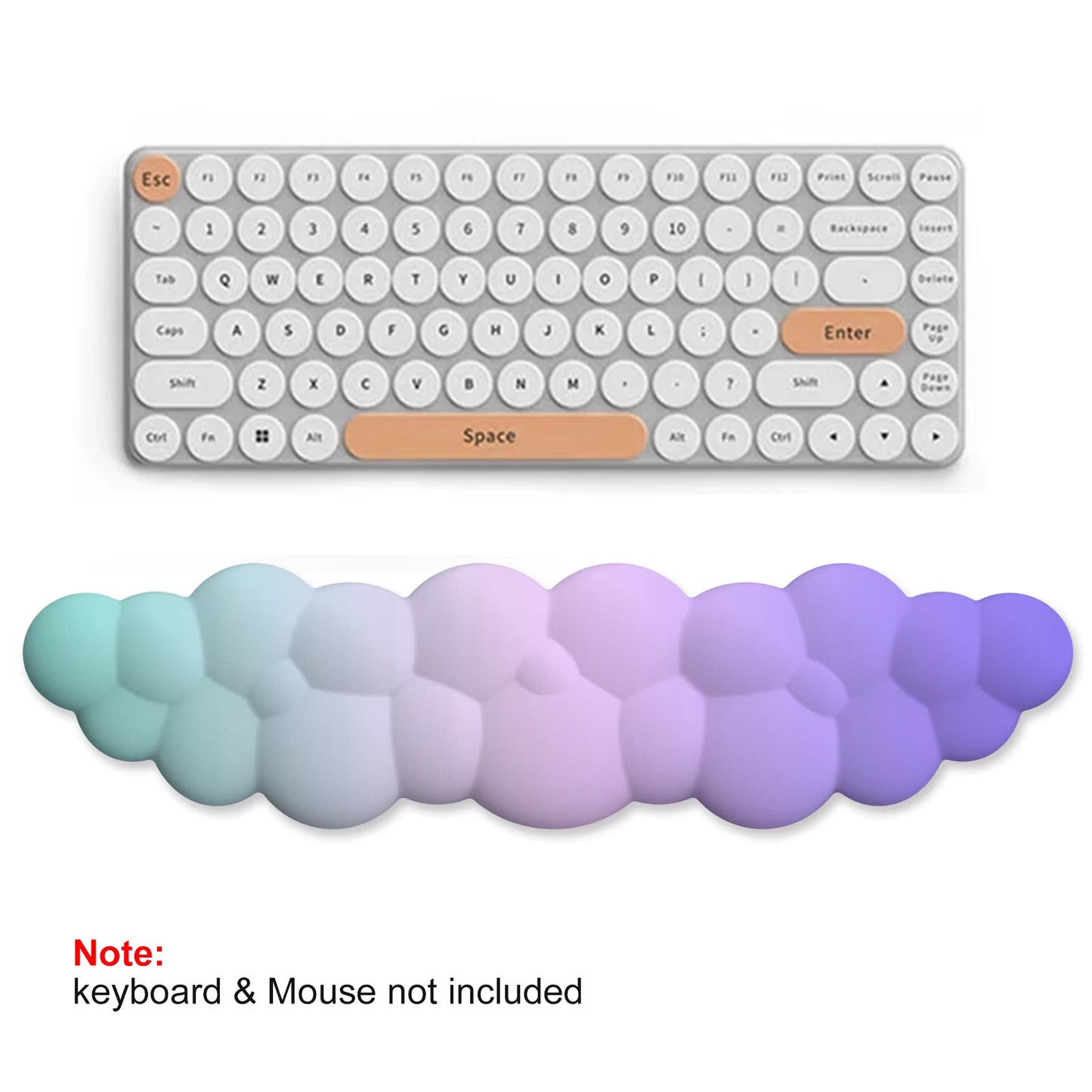 Kawaii Cloud Wrist Rest Mouse Pad Keyboard Set Memory Foam Cute Aesthetic Gamer