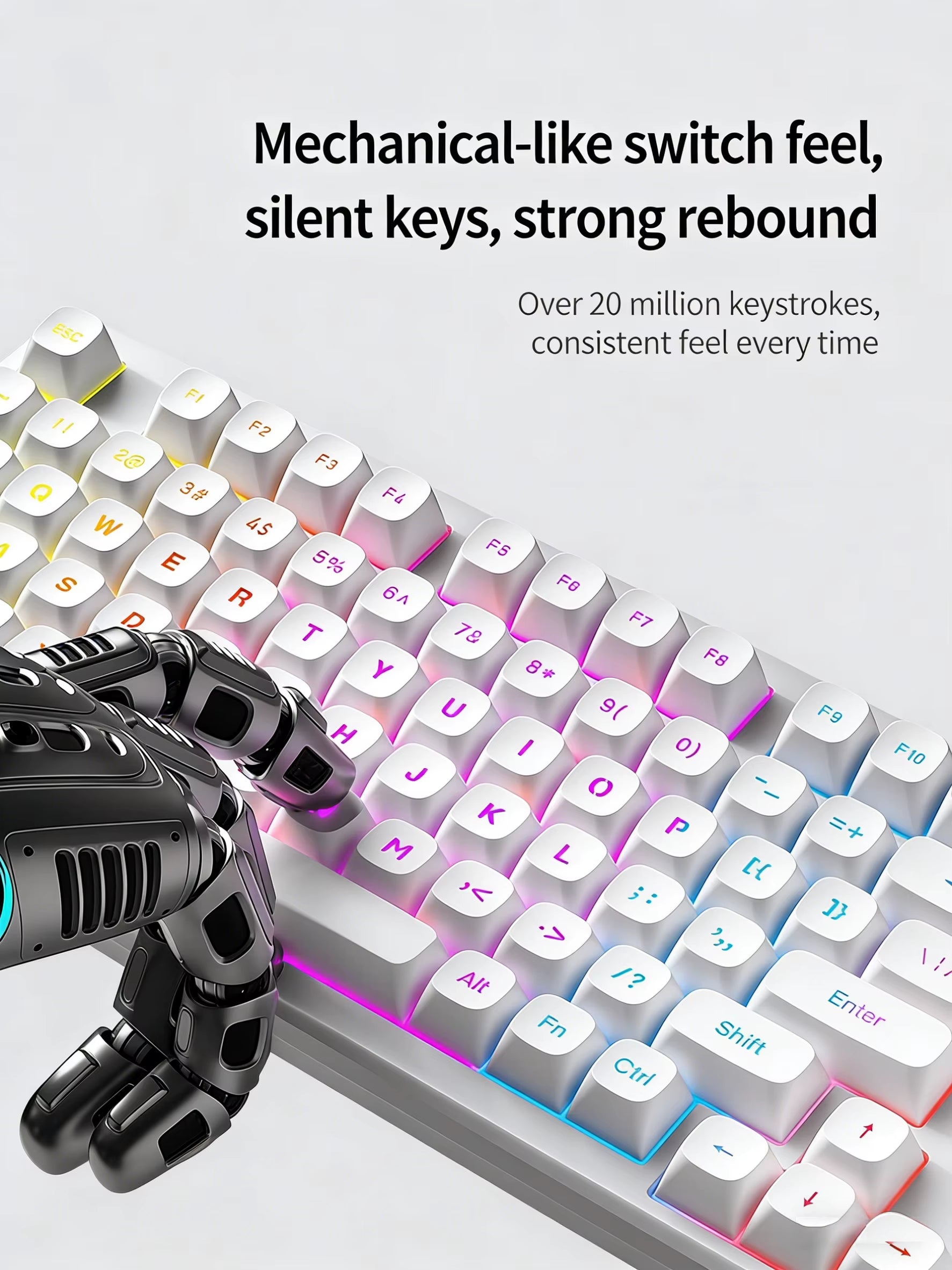 New Mechanical Game Keyboard Hot Swapsoft Gasket Structure Optional Backlit Luminous Keycap Esport Keyboard Office Birthday Gift