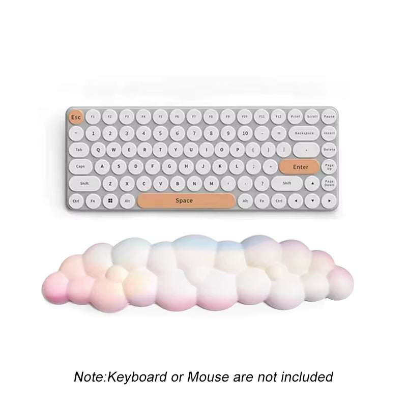 Kawaii Cloud Wrist Rest Mouse Pad Keyboard Set Memory Foam Cute Aesthetic Gamer