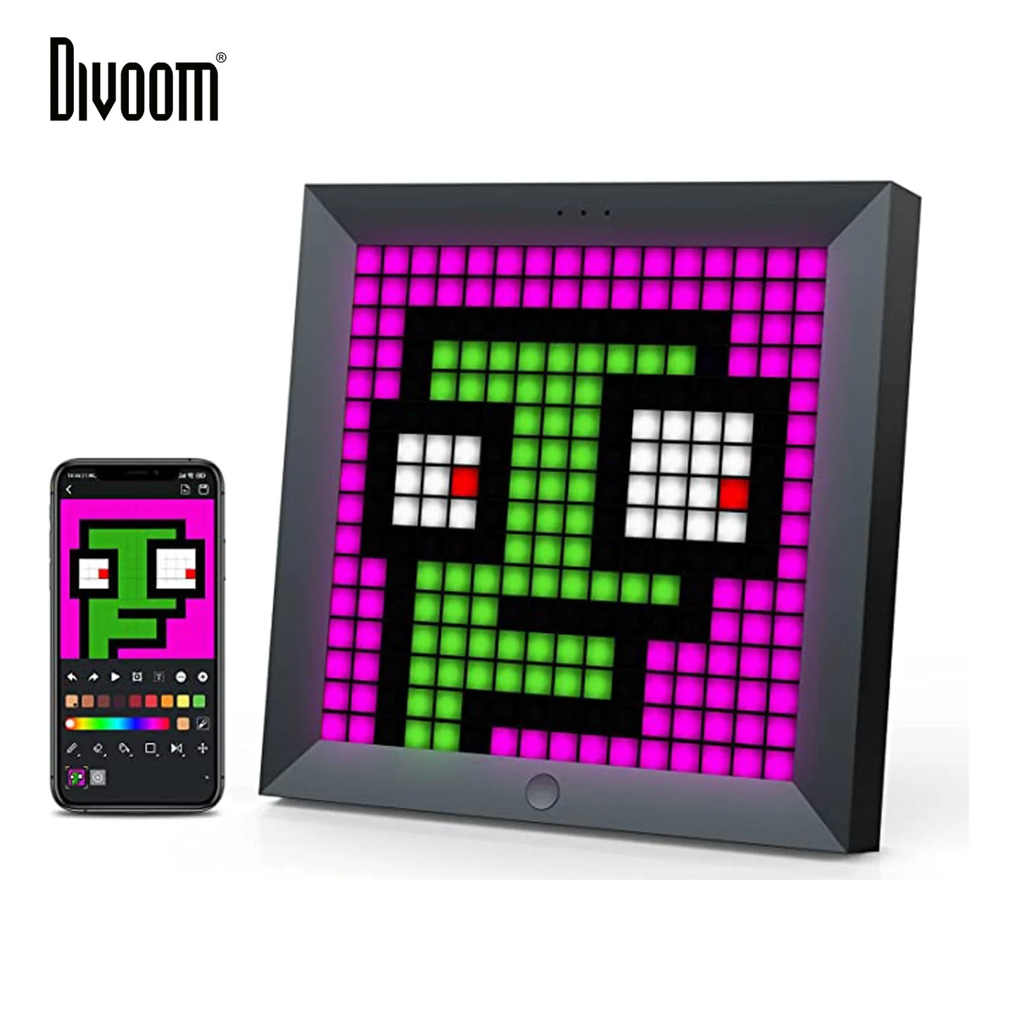 Divoom Pixoo Digital Pixel Art Frame Programmable LED Display Smart Alarm Clock