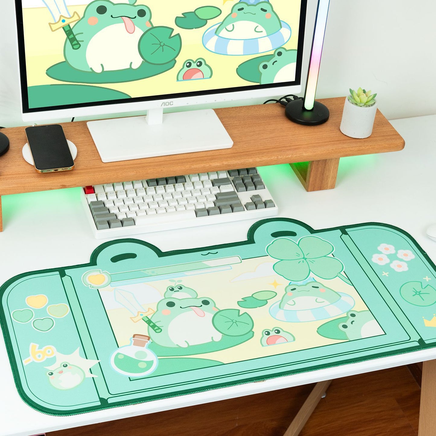 Large Gaming Mouse Pad Sakura Bunny Desk Mat Extended Non Slip Rubber Stitched