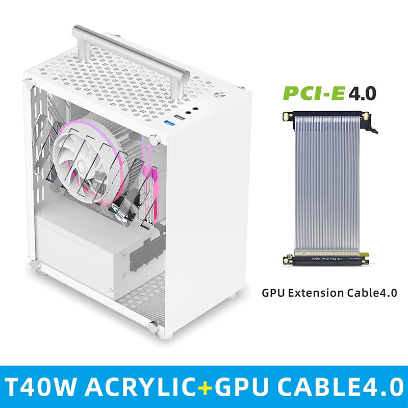 Urban T40 Mini | 7L SFF Portable Gaming PC Chassis Fits SFX PSU & 206mm GPU