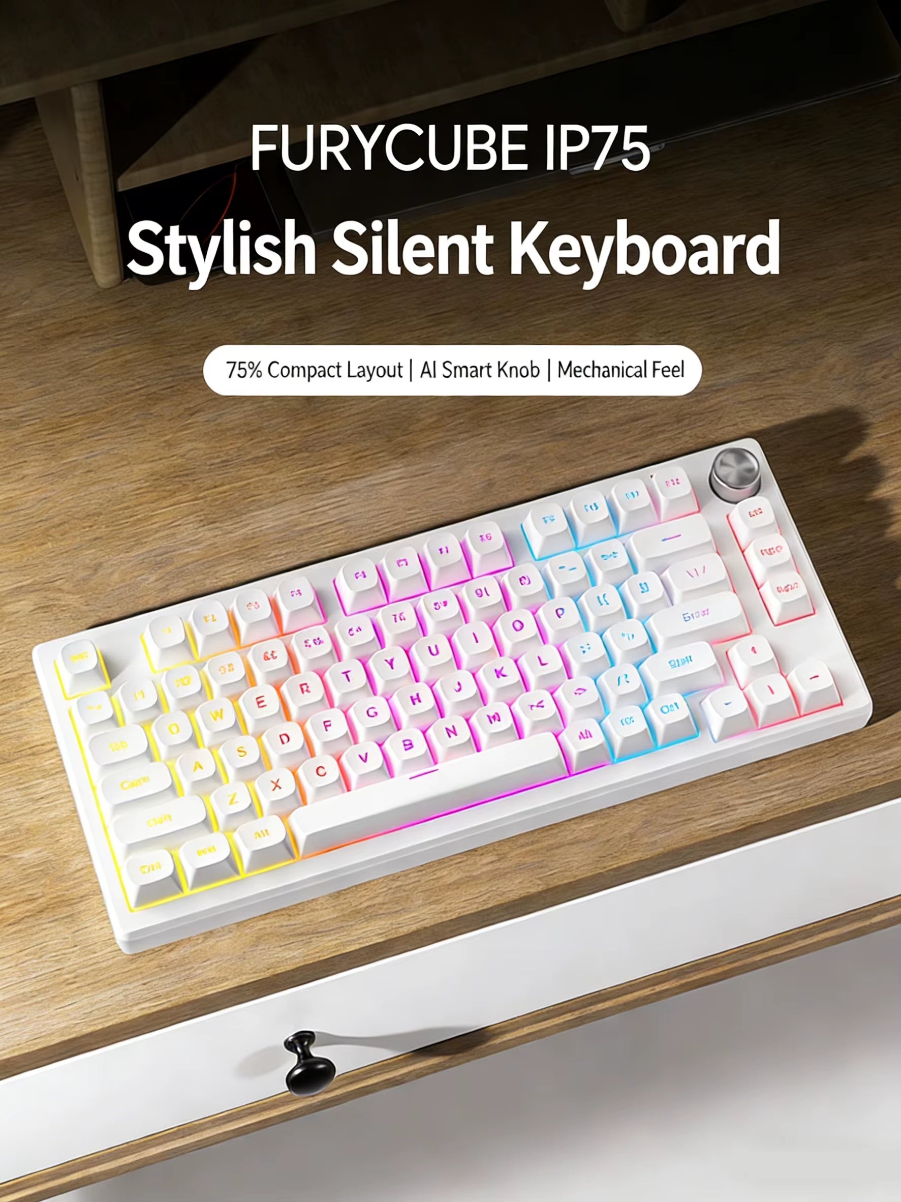 New Mechanical Game Keyboard Hot Swapsoft Gasket Structure Optional Backlit Luminous Keycap Esport Keyboard Office Birthday Gift