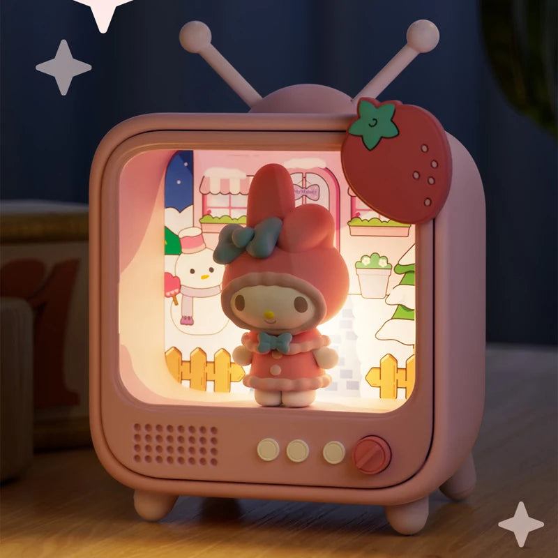 Sanrio TV Night Light Luminous Kawaii Kuromi Cinnamoroll Desktop Ornament Toy
