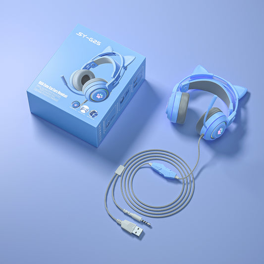Antler Wired Gaming Headset with Microphone RGB Light for PC PS4 PS5 Xbox