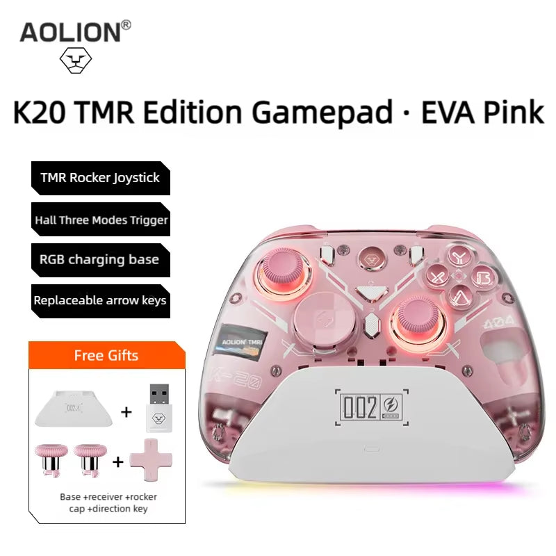 Aolion K10 Wireless Controller w/Charging Dock Hall Effect & RGB for Switch/PC