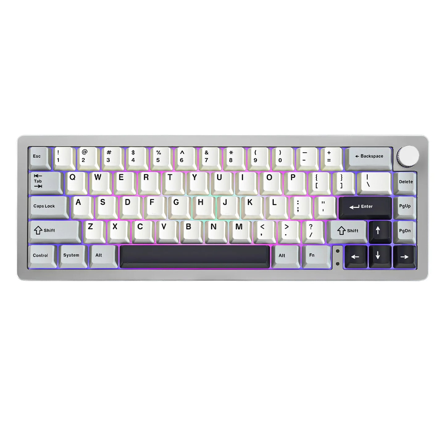 YUNZII AL66 Silver Wireless Mechanical Keyboard CNC Aluminum Gasket Mount RGB