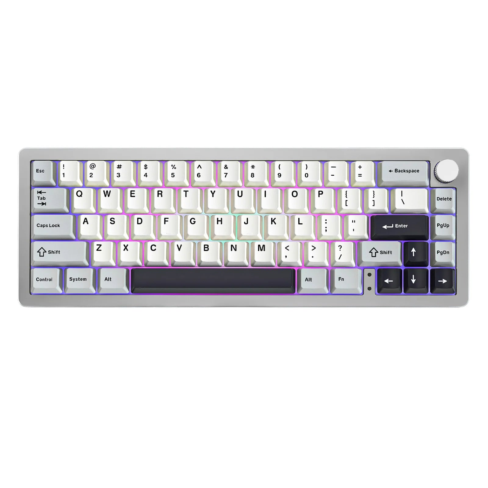 YUNZII AL66 Silver Wireless Mechanical Keyboard CNC Aluminum Gasket Mount RGB