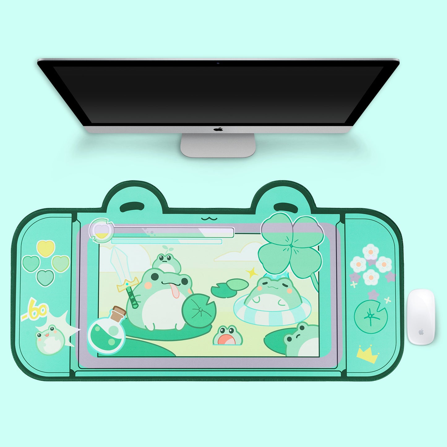 Large Gaming Mouse Pad Sakura Bunny Desk Mat Extended Non Slip Rubber Stitched