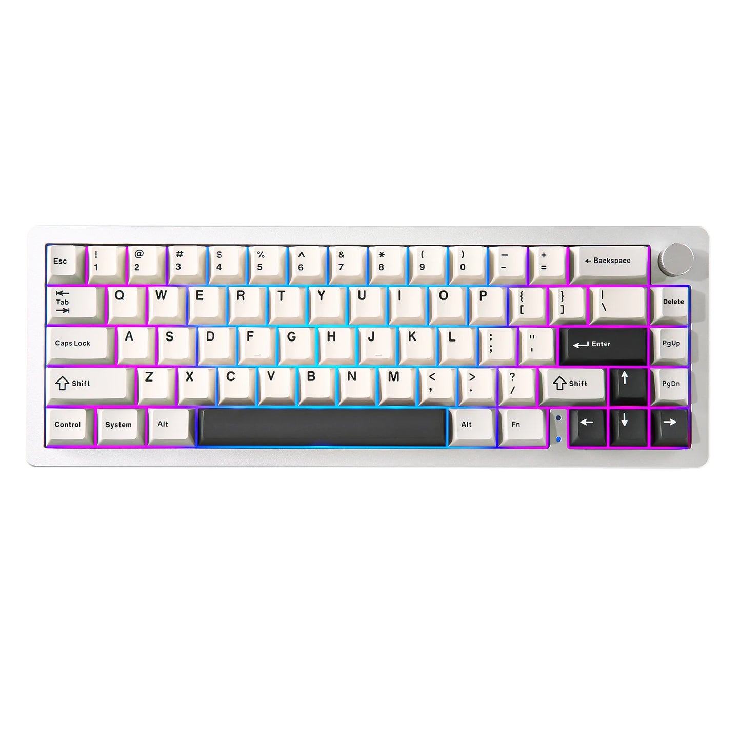 YUNZII AL66 Silver Wireless Mechanical Keyboard CNC Aluminum Gasket Mount RGB
