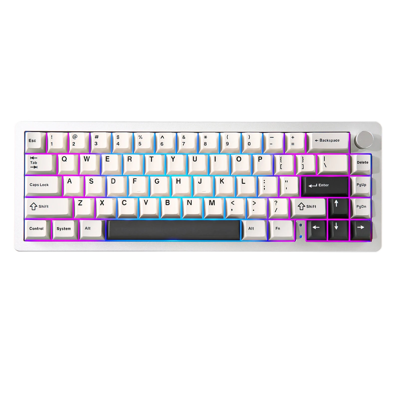 YUNZII AL66 Silver Wireless Mechanical Keyboard CNC Aluminum Gasket Mount RGB