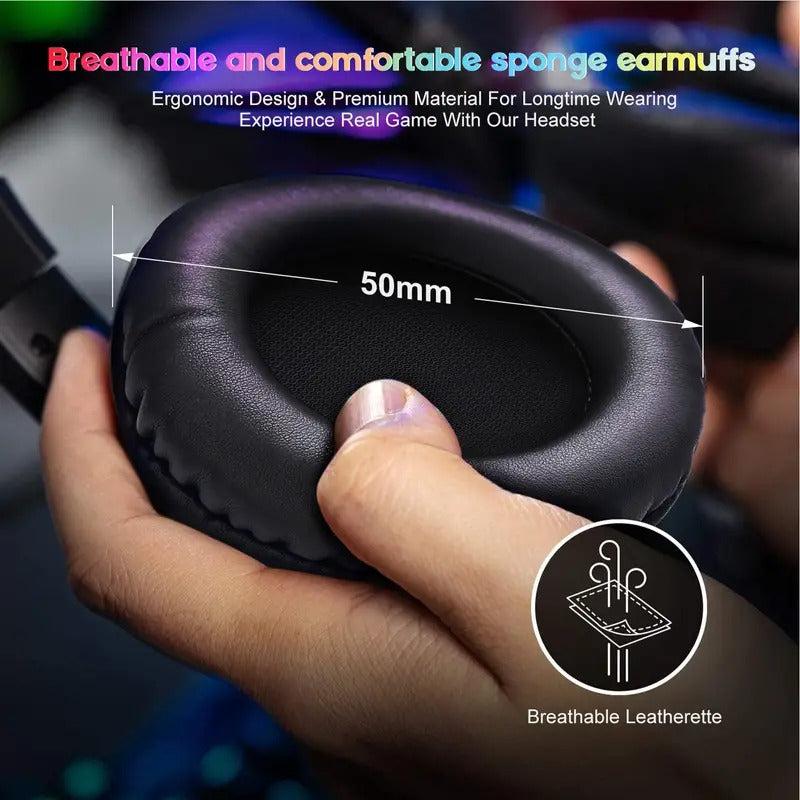 Soulbytes S19 Wired RGB Gaming Headset with Noise Cancelling Mic for PC/PS4/PS5