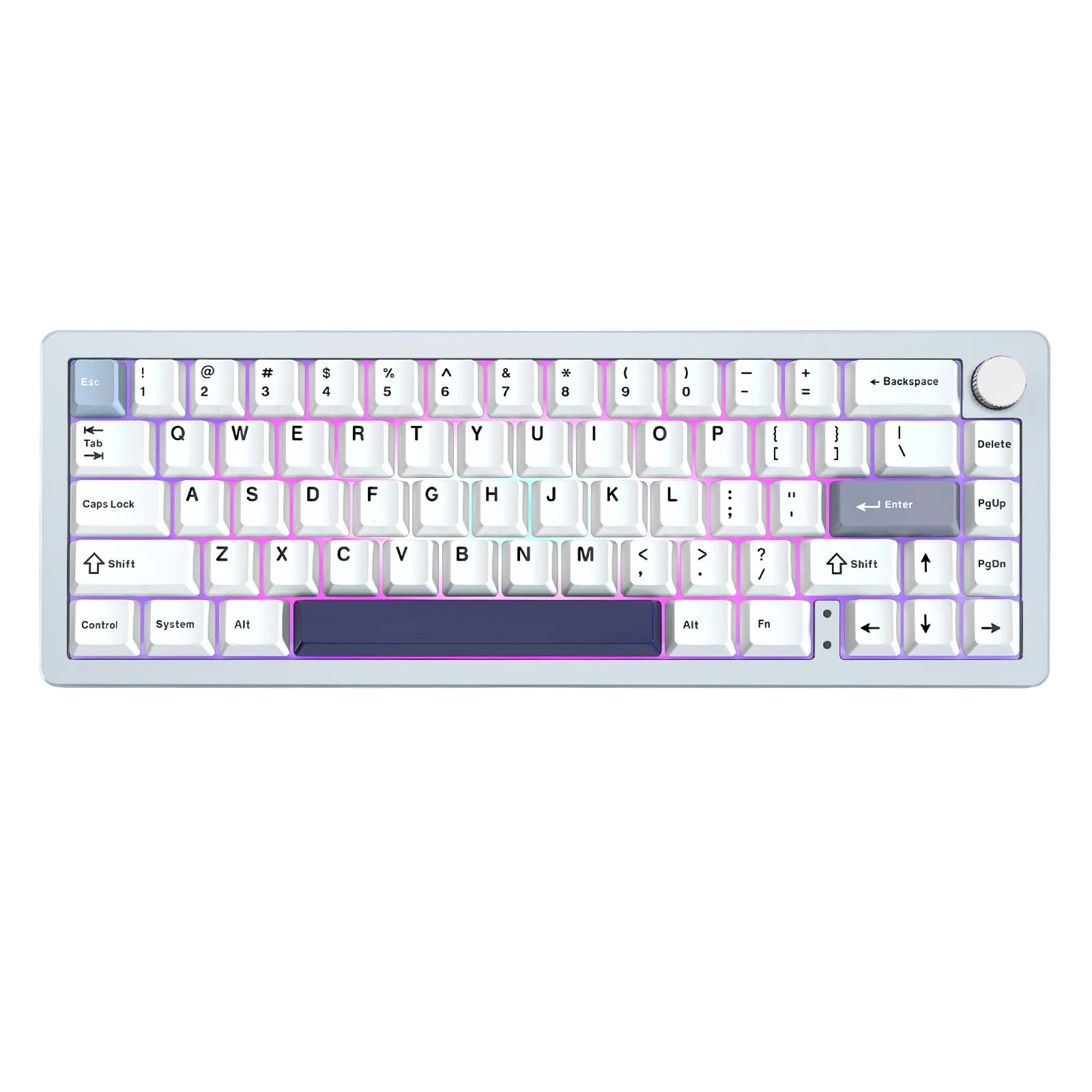 YUNZII AL66 Silver Wireless Mechanical Keyboard CNC Aluminum Gasket Mount RGB