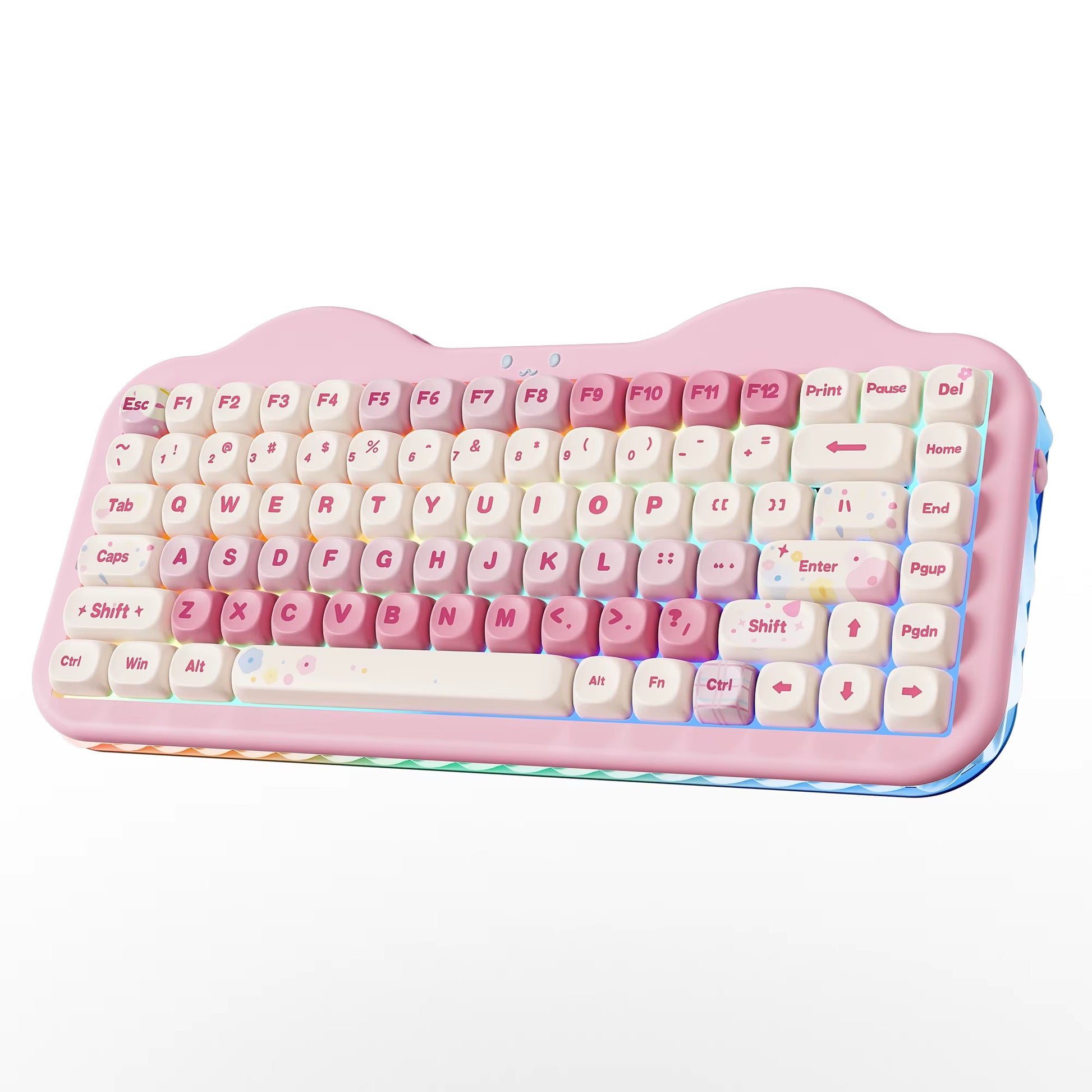 YUNZII C75 Pink Wireless Mechanical Keyboard 75% Gasket Mount Creamy RGB Mac/Win